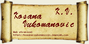 Kosana Vukomanović vizit kartica